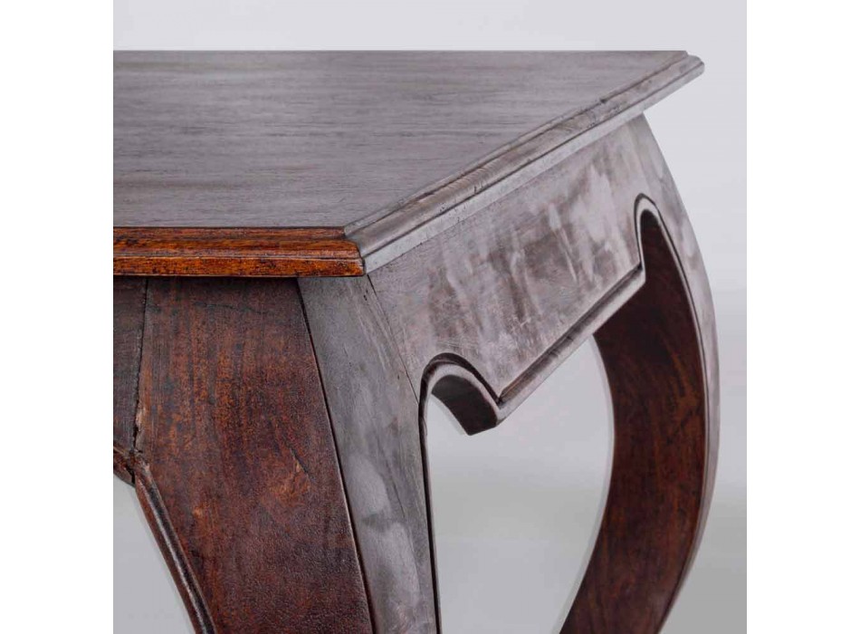 Mesa de centro clásica de madera maciza de acacia Homemotion - Zucco Viadurini