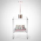 Mesa de centro con 1 estante en plexiglás transparente Made in Italy - Mulan Viadurini