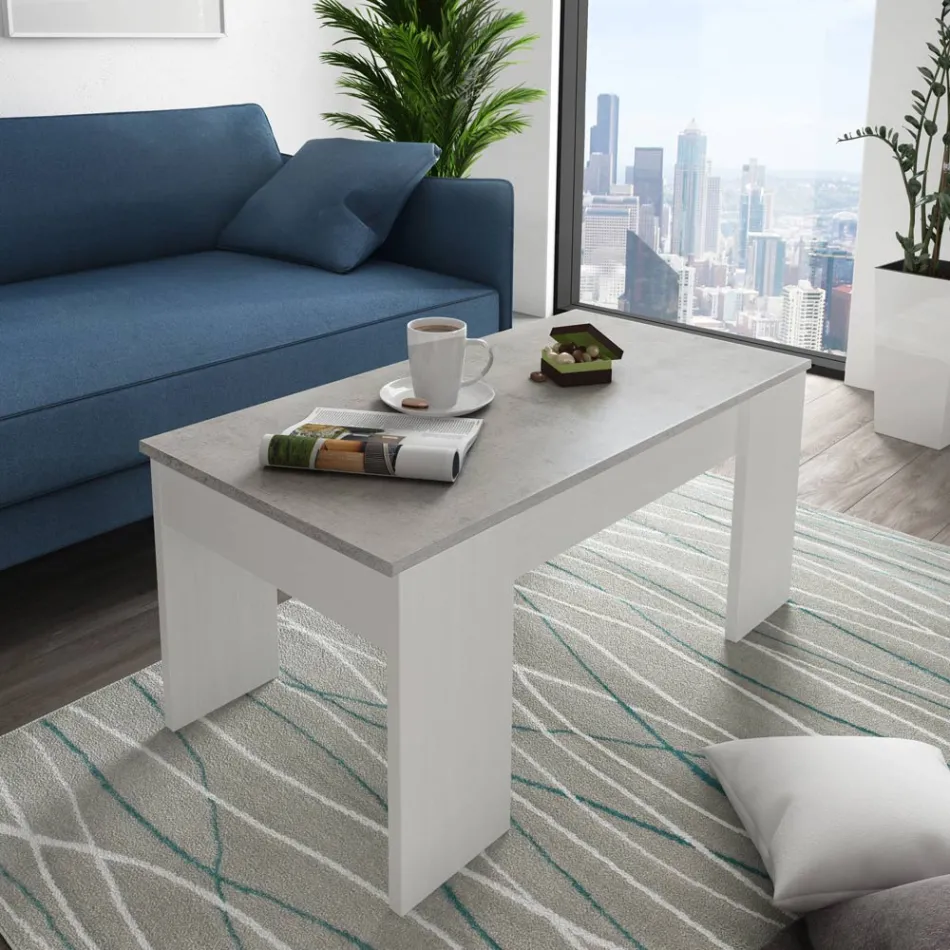 Mesa de centro con contenedor de madera - Scandio Viadurini