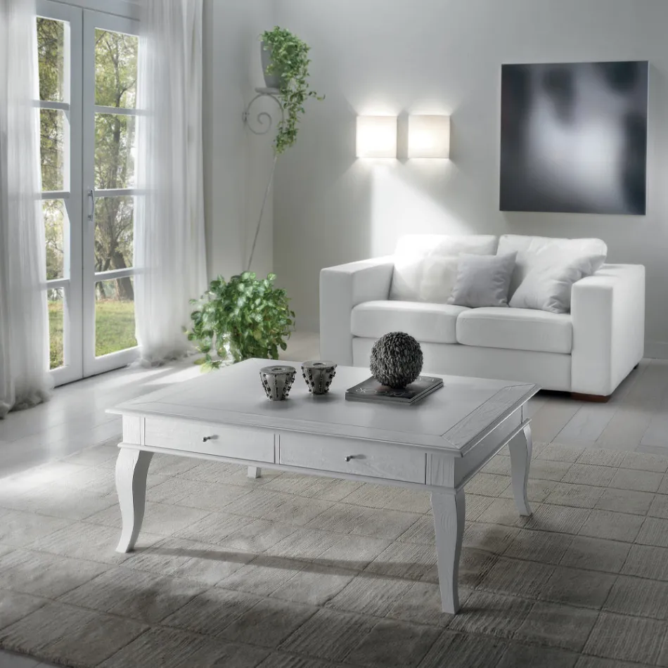 Mesa de centro con piezas sólidas en ay - ous y tilo Made in Italy - Era Viadurini