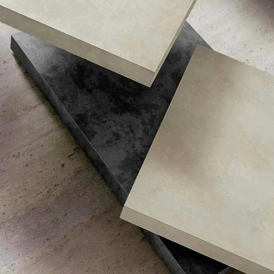 Mesa de centro con tapas giratorias en HPL Made in Italy, Precious - Paris Viadurini