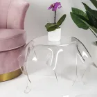 Mesa de centro con tapa y base de plexiglás Made in Italy - Brento Viadurini