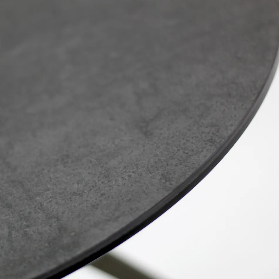 Mesita con Tapa Redonda de Gres Porcelánico Made in Italy - Siste Viadurini