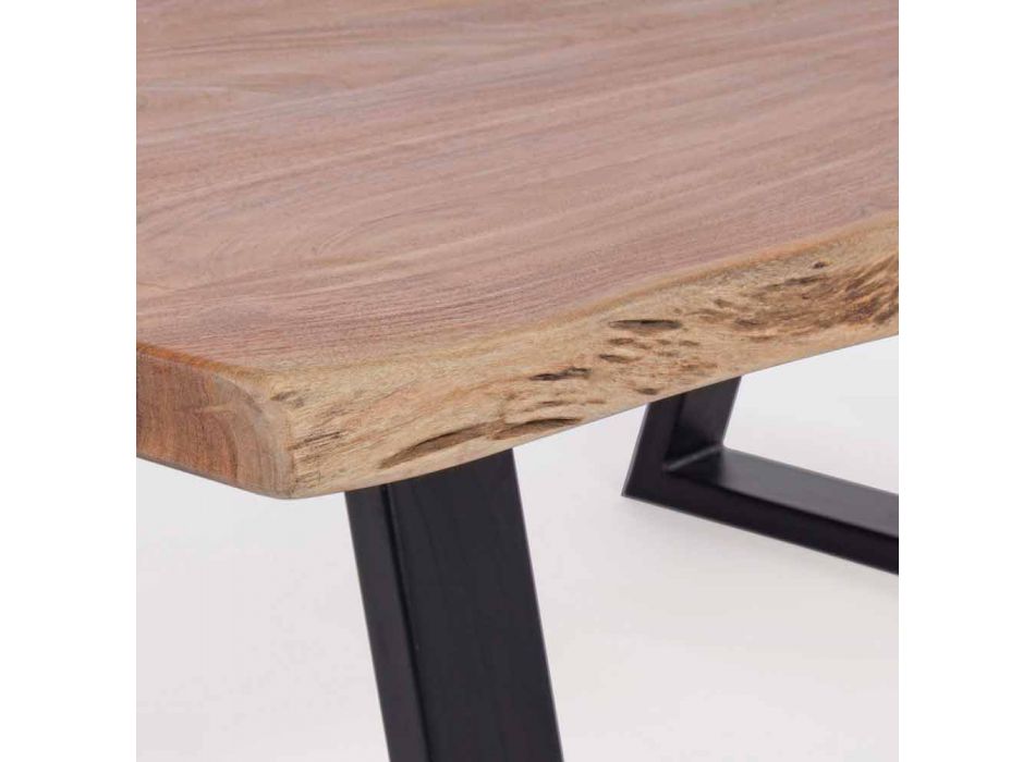Mesa de centro moderna Homemotion con tablero de madera de acacia - Vinni Viadurini