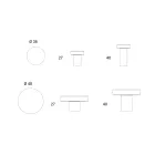 Mesa de centro con tapa de cristal y base de metal Made in Italy - Batulla Viadurini