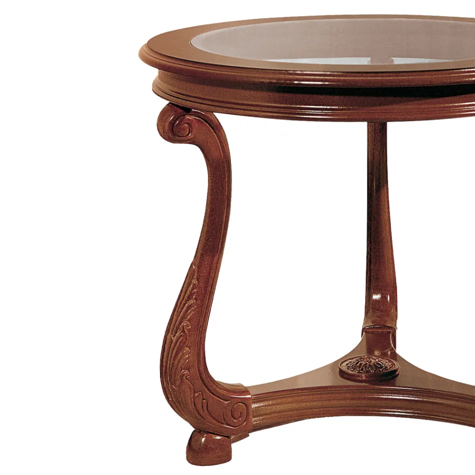 Mesa de centro con tapa de cristal Made in Italy - Sedna Viadurini