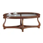 Mesa de centro con tapa de cristal Made in Italy - Sedna Viadurini