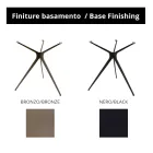 Mesa de centro con tapa redonda de cristal y 3 patas Made in Italy - Siste Viadurini