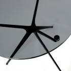 Mesa de centro con tapa redonda de cristal y 3 patas Made in Italy - Siste Viadurini