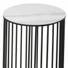 Mesa de centro con tapa redonda de cerámica Made in Italy - Montebianco Viadurini