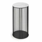 Mesa de centro con tapa redonda de cerámica Made in Italy - Montebianco Viadurini