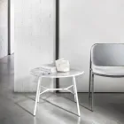 Mesa de Centro con Tapa Redonda de Mármol Made in Italy - Makino Viadurini