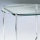 Mesa de centro con tapa redonda de vidrio Made in Italy - Costanza Viadurini