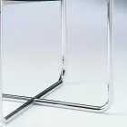 Mesa de centro con tapa redonda de vidrio Made in Italy - Costanza Viadurini