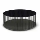 Mesa de centro con tapa redonda de madera Made in Italy - Montebianco Viadurini