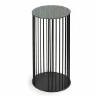 Mesa de centro con tapa redonda de madera Made in Italy - Montebianco Viadurini