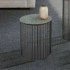 Mesa de centro con tapa redonda de madera Made in Italy - Montebianco Viadurini