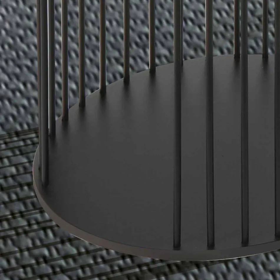 Mesa de centro con tapa redonda de madera Made in Italy - Montebianco Viadurini