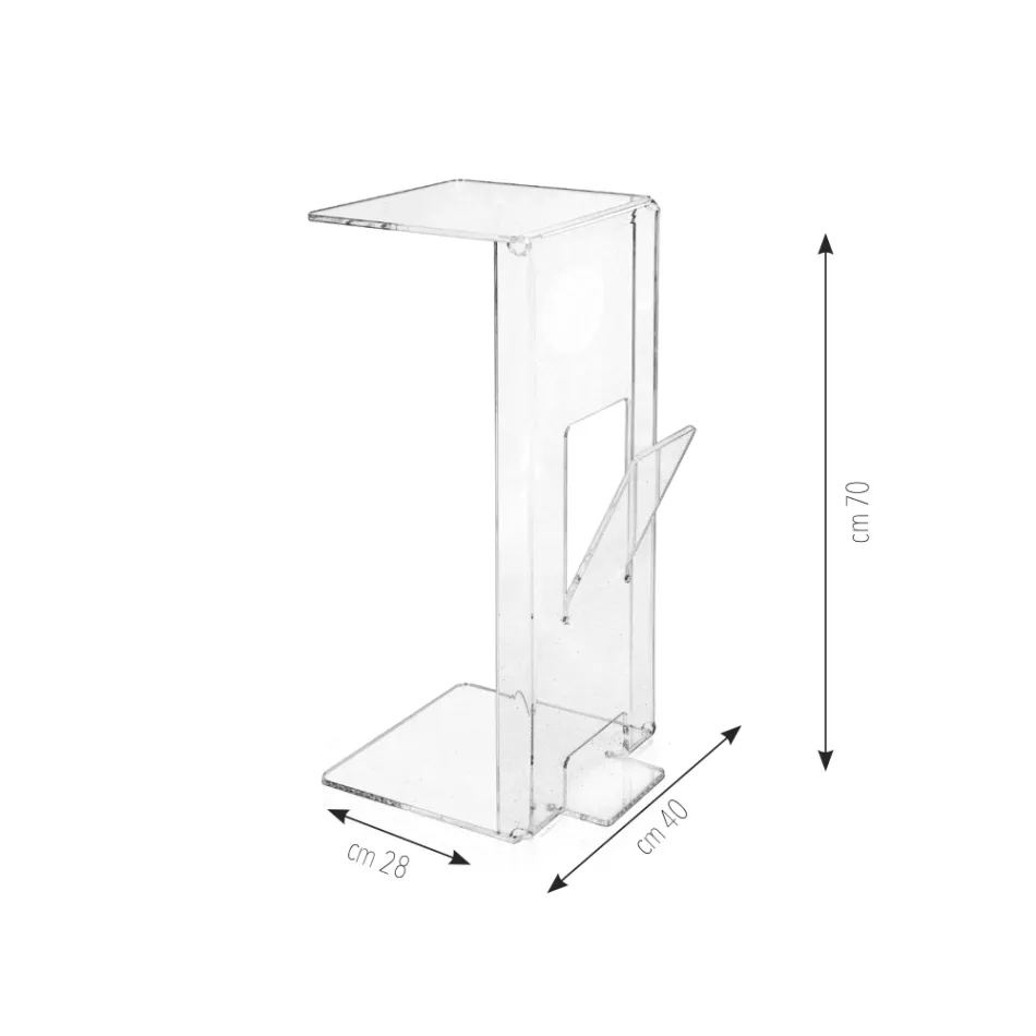 Mesa de centro con revistero de plexiglás Made in Italy - Belle Viadurini