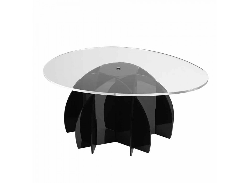 Mesa de centro con el estante y transparente negro base / satén Phil Viadurini