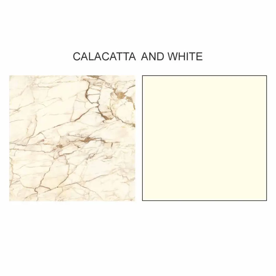 Mesa de centro de diseño con 2 tapas redondas en Gres Made in Italy - Estocolmo Viadurini