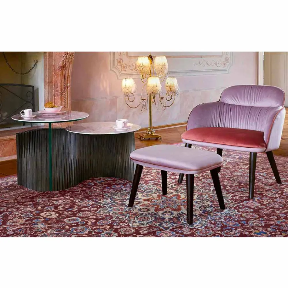 Mesa de centro de diseño con 2 tapas redondas en Gres Made in Italy - Estocolmo Viadurini