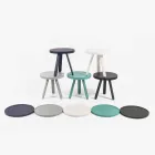 Mesa de centro de diseño con tapa redonda y patas de madera maciza - Salerno Viadurini