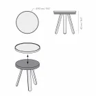 Mesa de centro de diseño con tapa redonda y patas de madera maciza - Salerno Viadurini