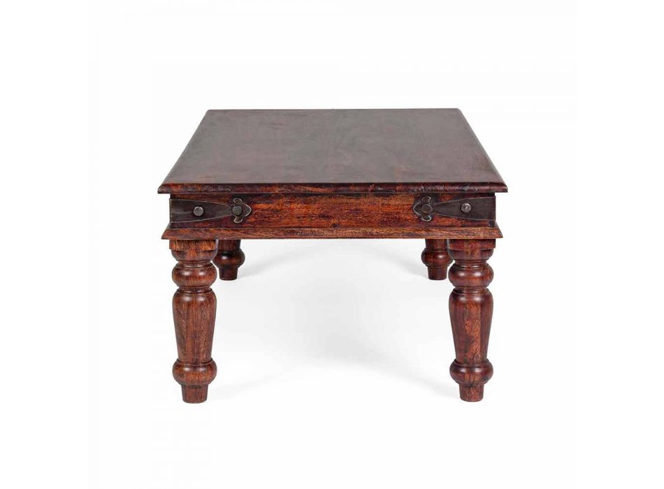 Mesa de centro de diseño clásico de madera maciza Homemotion - Benson Viadurini
