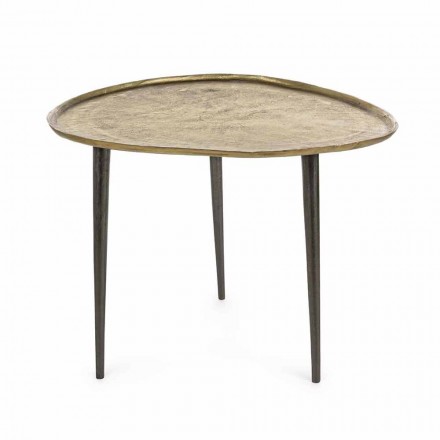 Mesa de centro de diseño Homemotion con tapa de aluminio - Yamila Viadurini