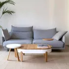 Mesa de centro de diseño en madera maciza y metal lacado - Salerno Viadurini