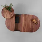 Mesa de centro de diseño en madera maciza y metal lacado - Salerno Viadurini
