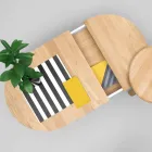 Mesa de centro de diseño en madera maciza y metal lacado - Salerno Viadurini