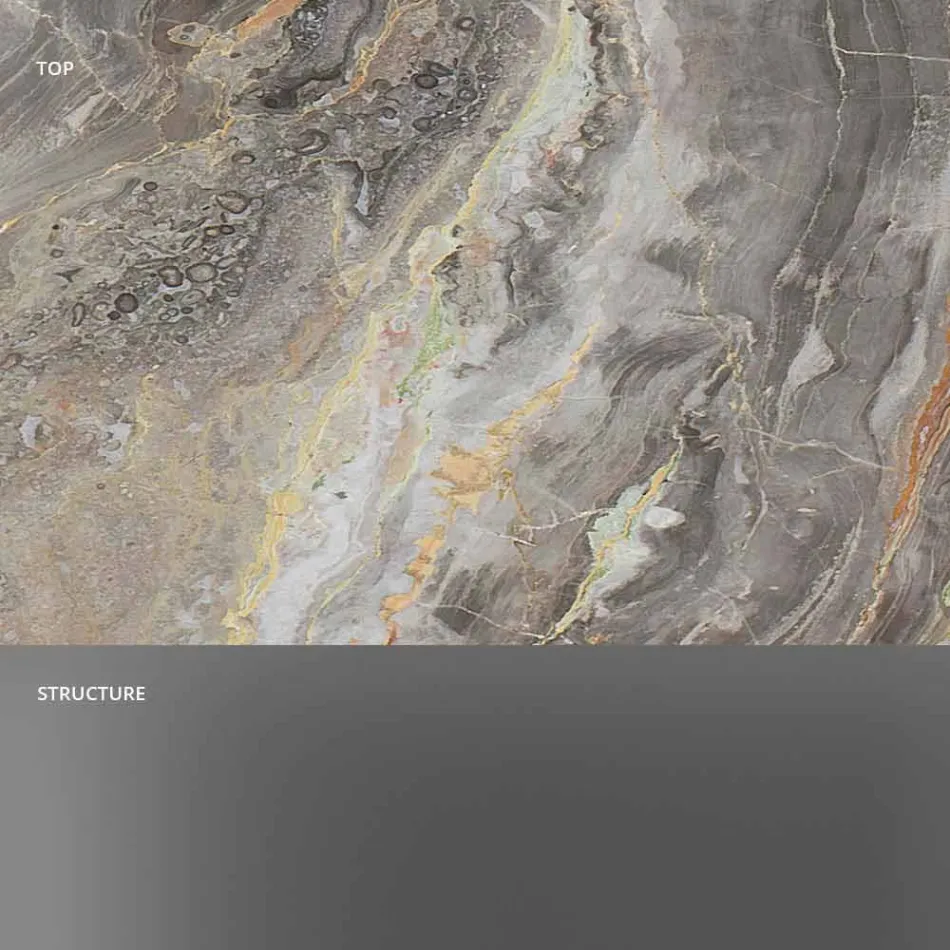 Mesa de centro de diseño en mármol con base de vidrio Made in Italy - Molino Viadurini