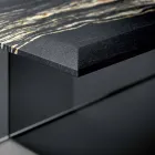 Mesa de centro de diseño en mármol con base de vidrio Made in Italy - Molino Viadurini