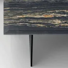 Mesa de centro de diseño en mármol con base de vidrio Made in Italy - Molino Viadurini