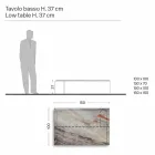 Mesa de centro de diseño en mármol con base de vidrio Made in Italy - Molino Viadurini