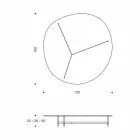 Mesa de centro de diseño en vidrio con base de metal Made in Italy - Cinci Viadurini