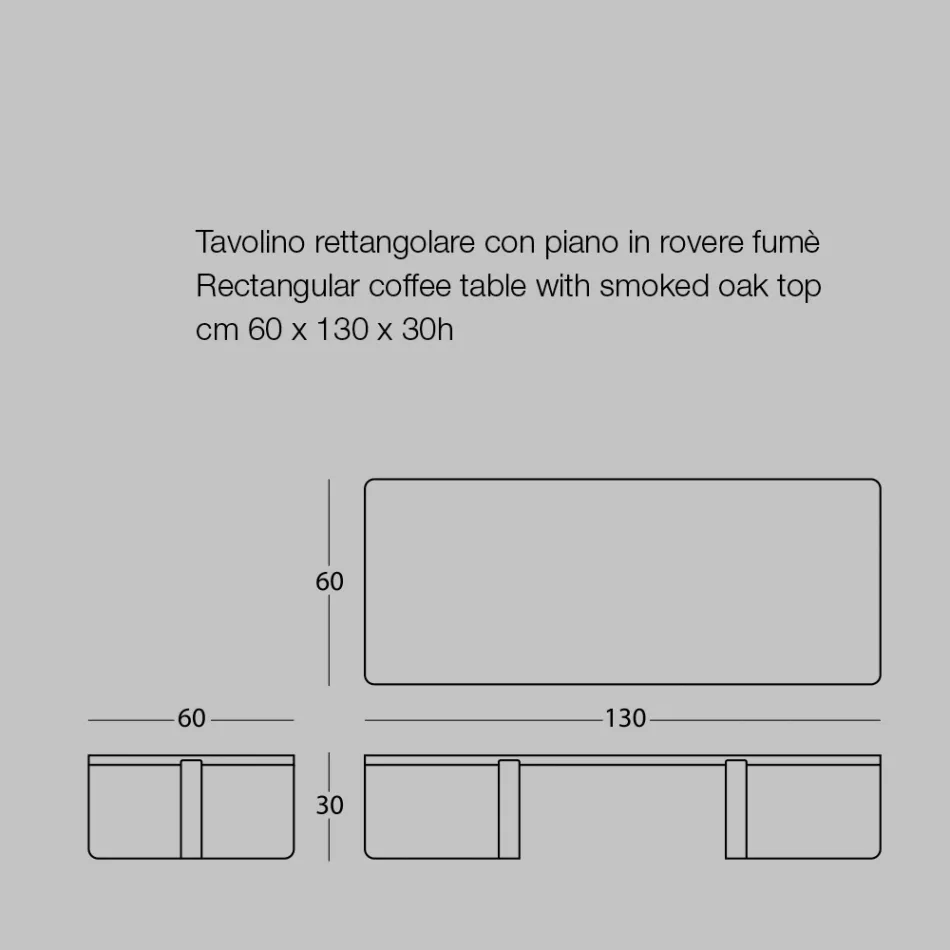 Mesa de centro de lujo en metal coloreado y tapa de madera - Anacleto Viadurini