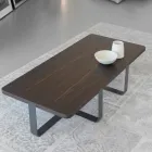 Mesa de centro de lujo en metal coloreado y tapa de madera - Anacleto Viadurini