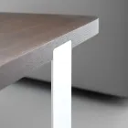 Mesa de centro de lujo en metal coloreado y tapa de madera - Anacleto Viadurini