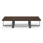 Mesa de centro de lujo en metal coloreado y tapa de madera - Anacleto Viadurini