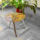 Mesa de centro hecha a mano en mármol y acero Made in Italy - Prince Viadurini