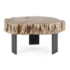 Mesa baja Homemotion de acero y madera de acacia natural - Camala Viadurini
