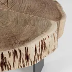 Mesa baja Homemotion de acero y madera de acacia natural - Camala Viadurini