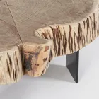 Mesa baja Homemotion de acero y madera de acacia natural - Camala Viadurini