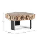 Mesa baja Homemotion de acero y madera de acacia natural - Camala Viadurini