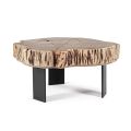 Mesa baja Homemotion de acero y madera de acacia natural - Camala