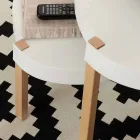 Mesa de centro en madera de haya con tapa en polipropileno Pineto blanco Viadurini