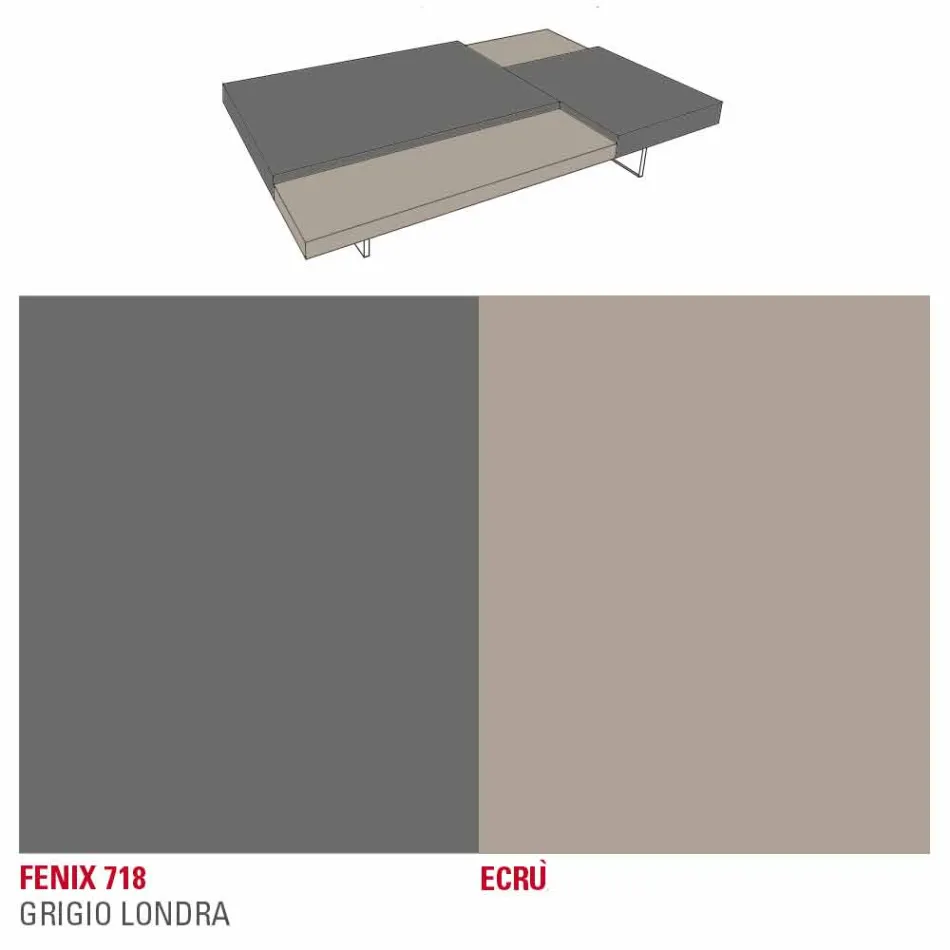 Mesa de centro Fenix con pies transparentes Made in Italy - Justin Viadurini